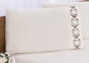 Ver imagem 4 de Jogo lençol Queen casal bordado 3peças Palha chocolate veneza