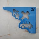 Ver imagem 6 de Mãos Francesas de Força para Prateleira 20cm Menino Carro Foguete Avião Azul Aço