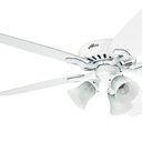 Ver imagem 1 de Ventilador de Teto Hunter Fan Builder Plus Branco 5 Pás com Luminária 220V