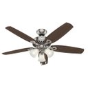 Ver imagem 2 de Ventilador de Teto Hunter Fan Builder Plus Niquel 5 Pás com Luminária 127V