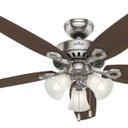 Ver imagem 1 de Ventilador de Teto Hunter Fan Builder Plus Niquel 5 Pás com Luminária 127V