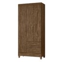 Ver imagem 2 de Guarda Roupa de Solteiro com 3 Portas 82x182cm Lima Moval Castanho