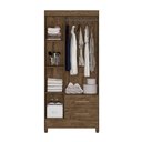 Ver imagem 4 de Guarda Roupa de Solteiro com 3 Portas 82x182cm Lima Moval Castanho