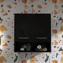 Ver imagem 2 de Armário Aéreo para Lavanderia 2 Portas 1 Prateleira Preto AJL STORE AÉREO