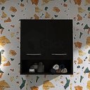 Ver imagem 3 de Armário Aéreo para Lavanderia 2 Portas 1 Prateleira Preto AJL STORE AÉREO