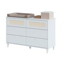 Ver imagem 3 de Cômoda Infantil Fofura Rattan 6 Gavetas Provençal Divicar - Branco