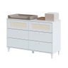 Cômoda Infantil Fofura Rattan 6 Gavetas Provençal Divicar - Branco - 3