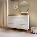 Ver imagem 2 de Cômoda Infantil Fofura Rattan 6 Gavetas Provençal Divicar - Branco