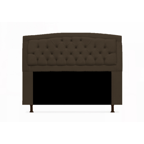 Cabeceira Estofada Geovana para Cama Box Queen 160 cm Suede Marrom