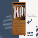 Ver imagem 3 de Guarda Roupa New Maia 2 Portas 4 Gavetas com Chave Benetil Móveis - Cinamomo