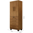 Ver imagem 2 de Guarda Roupa New Maia 2 Portas 4 Gavetas com Chave Benetil Móveis - Cinamomo