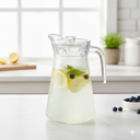 Ver imagem 2 de Jarra Suco Água Tampa Acrilico Vidro 1,6 Litros Transparente