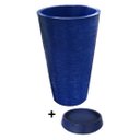 Ver imagem 6 de Kit Vaso Planta + Prato 35x25 Redondo Cônico Polietileno BGPLASTICOS AZUL ESCURO 013