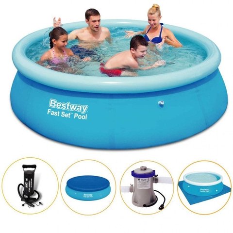 Kit Piscina Inflável Bestway 2.300ls Filtro Capa Bomba Forro - 110