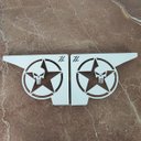 Ver imagem 3 de Par Mãos Francesas Brancas Ornamentadas 20cm 4x4 Estrela Caveira Justiceiro Aço Jeep