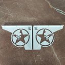 Ver imagem 4 de Par Mãos Francesas Brancas Ornamentadas 20cm 4x4 Estrela Caveira Justiceiro Aço Jeep