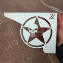 Ver imagem 6 de Par Mãos Francesas Brancas Ornamentadas 20cm 4x4 Estrela Caveira Justiceiro Aço Jeep