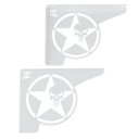 Ver imagem 1 de Par Mãos Francesas Brancas Ornamentadas 20cm 4x4 Estrela Caveira Justiceiro Aço Jeep