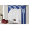 Cortina Jennifer 3M para Varão Duplo - Azul/Royal/Branco - 1