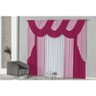 Cortina Elis 3M para Varão Duplo - Pink/Rosa/Branco - 1