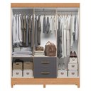 Ver imagem 3 de Guarda Roupa Mobi 6 Portas e 2 Gavetas Freijó/titanium - Móveis Albatroz