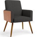 Ver imagem 3 de Kit 04 Poltronas Decorativa Maria W01 Pés Palito Linho Chumbo Couríssimo Camel - Lyam Decor