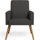 Ver imagem 6 de Kit 04 Poltronas Decorativa Maria W01 Pés Palito Linho Chumbo Couríssimo Camel - Lyam Decor