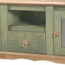 Ver imagem 3 de Rack para Tv com Pés Luiz Xv 2 Portas 1 Gaveta e Nicho D200 - Verde Rustic