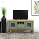 Ver imagem 2 de Rack para Tv com Pés Luiz Xv 2 Portas 1 Gaveta e Nicho D200 - Verde Rustic