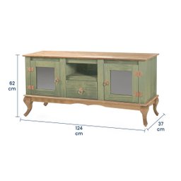 Rack para Tv com Pés Luiz Xv 2 Portas 1 Gaveta e Nicho D200 - Verde Rustic - 5