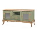 Ver imagem 1 de Rack para Tv com Pés Luiz Xv 2 Portas 1 Gaveta e Nicho D200 - Verde Rustic