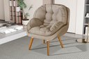 Ver imagem 2 de Poltrona Linho Luxo/conforto Premium Pés Palito Madeira:bege Linho