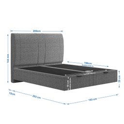 Cama Flutuante Baú Space King Linho - Skybox - 6