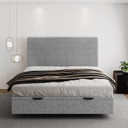 Cama Flutuante Baú Space King Linho - Skybox - 3