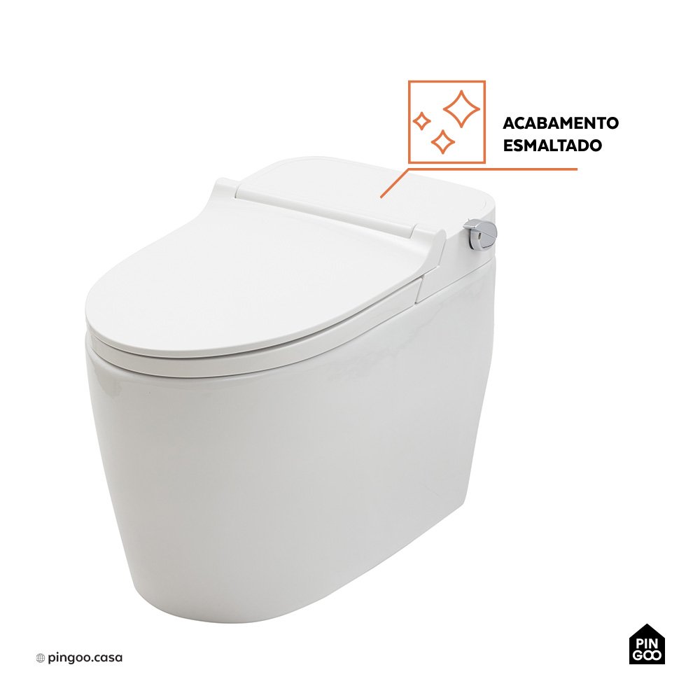 Vaso Sanitário Monobloco Caixa Acoplada Privada Bidê Celestita Pingoo.casa - Branco - 5