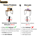 Ver imagem 4 de Mesa Escrivaninha Home Ofice Industrial 100% Mdf:amadeirado