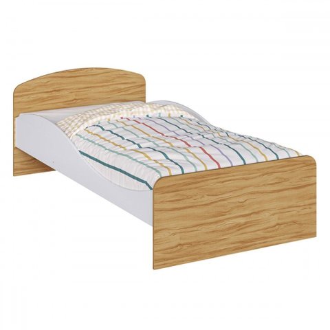 Cama Infantil Lua 100% Mdf Branco Brilho/amêndoa - Móveis Peroba