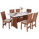 Ver imagem 2 de Conjunto Mesa Retangular Manuela com 6 Cadeiras Paraty Bagum Bege Naturalle e Off White