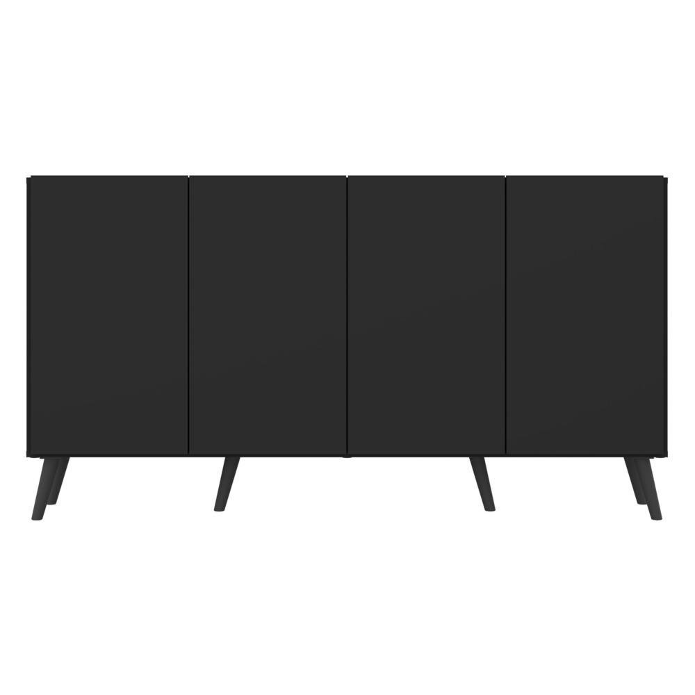 Aparador Buffet Retrô Multimóveis Veneza 4 Portas FG3556 Preto - 7