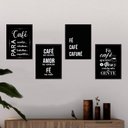 Ver imagem 2 de Kit 4 Quadros Cantinho do Café com fé 45x34cm:madeira Preta