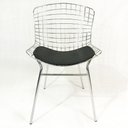 Ver imagem 2 de Kit 5 Cadeiras BERTÓIA cromada assento preto tubular - Poltronas do Sul