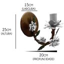 Ver imagem 2 de Arandela de Metal Artesanal com Florzinhas para Ambiente Externo - Branco