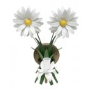 Ver imagem 1 de Arandela de Parede Ferro Artesanal Rústica Varanda Externa com Flor - Branco