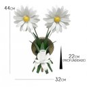 Ver imagem 2 de Arandela de Parede Ferro Artesanal Rústica Varanda Externa com Flor - Branco