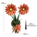 Ver imagem 2 de Arandela de Parede Ferro Artesanal Rústica Varanda Externa com Flor - Laranja