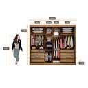Ver imagem 5 de Guarda Roupa Casal com 1 Porta Espelhada 8 Gavetas - Diamond-Cumaru/Fendi - Móveis Novo Horizonte