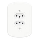 Ver imagem 1 de Conjunto 2 Tomadas 2p+t 20a 250 Volts Distanciadas Blanc - 1354 - Fame 2 Tomadas 20a C/placa Blanc 1