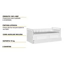 Ver imagem 2 de Cama Box Base C/ Gavetas de Babá Maria 2 e Auxiliar (branco/amendoa) - Peroba