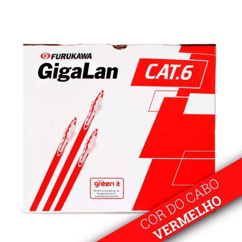 Cabo de Rede Furukawa Cat.6, Vermelho 40m - 1