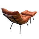 Ver imagem 4 de Poltrona Costela G2home+puff Suede Terracota Lâmina Madeira